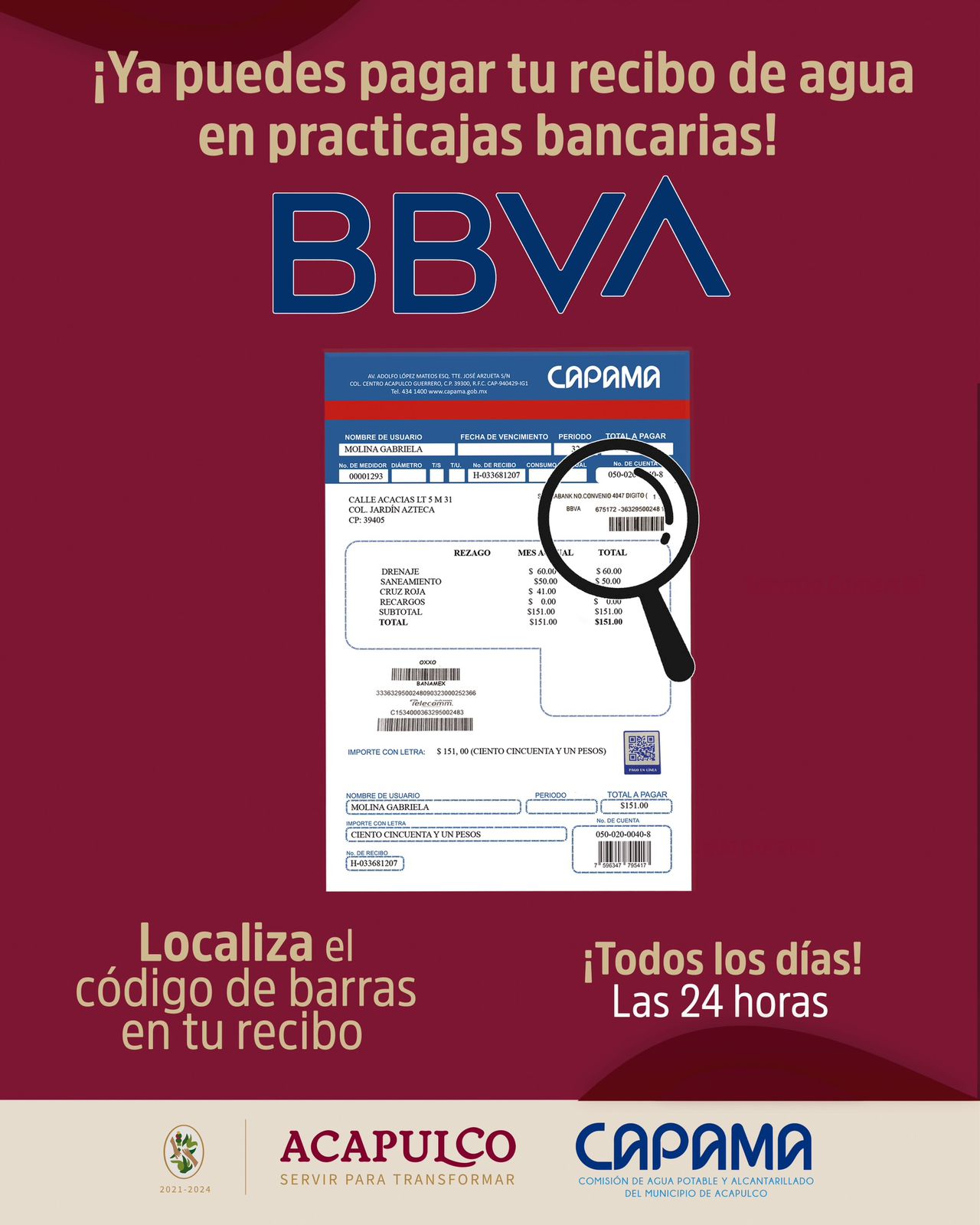 Implementa CAPAMA pago en practicajas bancarias
