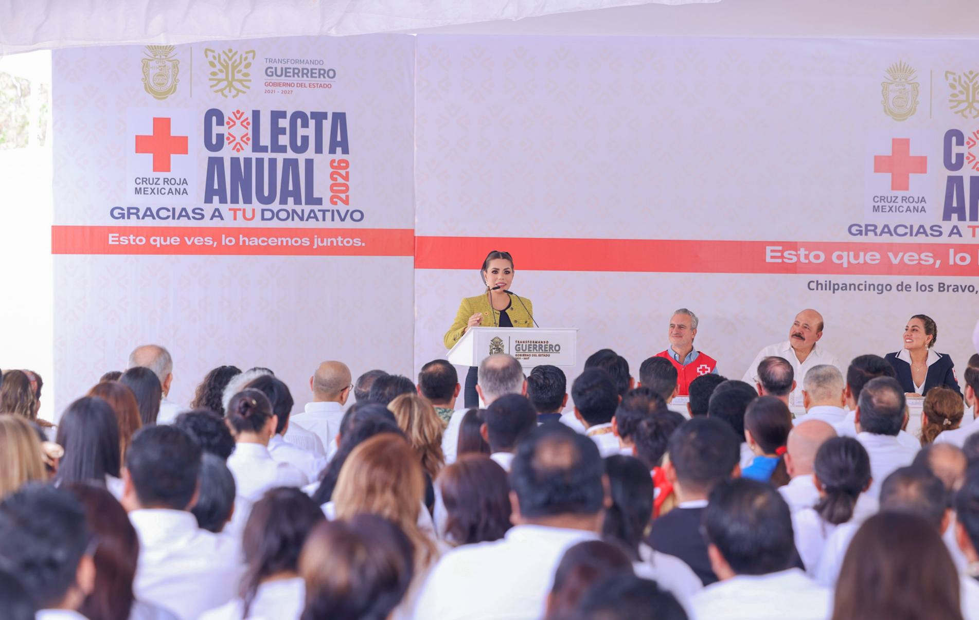 Evelyn Salgado y Eduardo de Agüero dan arranque en Guerrero a la Colecta Anual 2026 de la Cruz Roja Mexicana