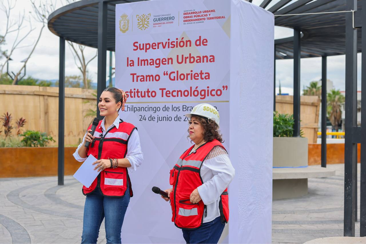 Nuevo rostro urbano para Chilpancingo; Evelyn Salgado supervisa rehabilitación de la glorieta del Tecnológico